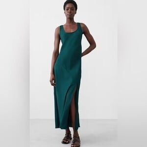 NWT Banana Republic SILKY TWILL SLIT MAXI DRESS 
Color Deep Sea Teal XL